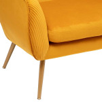 Paris Prix Canapé 2 Places En Velours "Solaro" 124cm Ocre