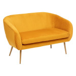 paris prix Canapé 2 Places en Velours "Solaro" 124cm Ocre