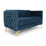 paris prix Canapé 2 Places en Velours "Suez" 145cm Bleu
