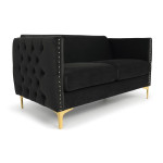paris prix Canapé 2 Places en Velours "Suez" 145cm Noir