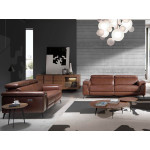 Paris Prix Canapé 2 Places Relax Cuir "Gerry" 170cm Marron