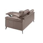 Paris Prix Canapé 2 Places Relax Cuir "Gerry" 170cm Taupe