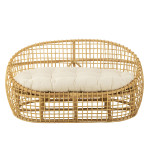 Paris Prix Canapé 2 Places Rotin & Coussin "Lise" 137cm Naturel