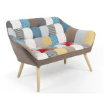 paris prix Canapé 2 Places Scandinave "Taone" 128cm Multicolore