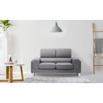 Paris Prix Canapé 2 Places Tissu "Ezekiel" 158cm Gris Clair