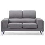 paris prix Canapé 2 Places Tissu "Ezekiel" 158cm Gris Clair