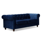 Paris Prix Canapé 2 Places Velours "Chesterfield" 158cm Bleu