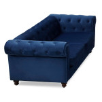 Paris Prix Canapé 2 Places Velours "Chesterfield" 158cm Bleu
