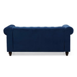 Paris Prix Canapé 2 Places Velours "Chesterfield" 158cm Bleu