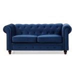 paris prix Canapé 2 Places Velours "Chesterfield" 158cm Bleu