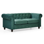 Paris Prix Canapé 2 Places Velours "Chesterfield" 158cm Vert