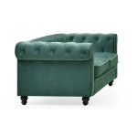 Paris Prix Canapé 2 Places Velours "Chesterfield" 158cm Vert
