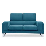 Paris Prix Canapé 2 Places Velours Côtelé "Ezekiel" 58cm Bleu