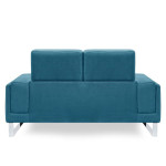 Paris Prix Canapé 2 Places Velours Côtelé "Ezekiel" 58cm Bleu