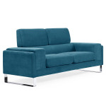 paris prix Canapé 2 Places Velours Côtelé "Ezekiel" 58cm Bleu