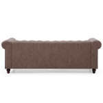 Paris Prix Canapé 3 Places "Chesterfield" 209cm Marron Vintage