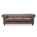 paris prix Canapé 3 Places "Chesterfield" 209cm Marron Vintage