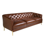 paris prix Canapé 3 Places en Cuir "Chester" 233cm Cognac