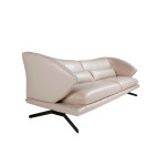 Paris Prix Canapé 3 Places En Cuir "Elvin" 230cm Taupe
