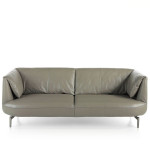 Paris Prix Canapé 3 Places En Cuir "Hygaz" 210cm Gris