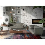 Paris Prix Canapé 3 Places En Cuir "Hygaz" 210cm Gris