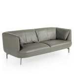paris prix Canapé 3 Places en Cuir "Hygaz" 210cm Gris
