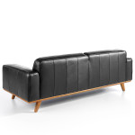 Paris Prix Canapé 3 Places En Cuir "Jorez" 227cm Noir