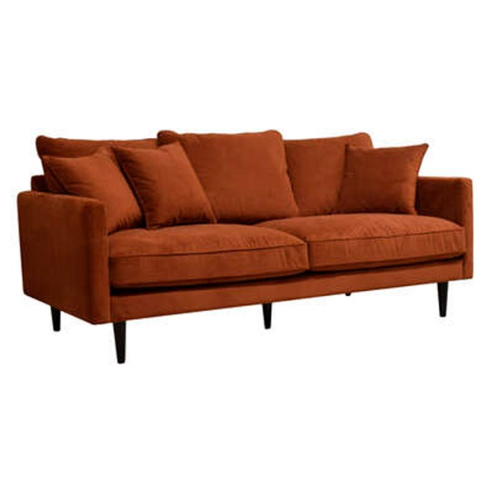 Paris Prix Canapé 3 Places En Velours "Candice" 194cm Ambre