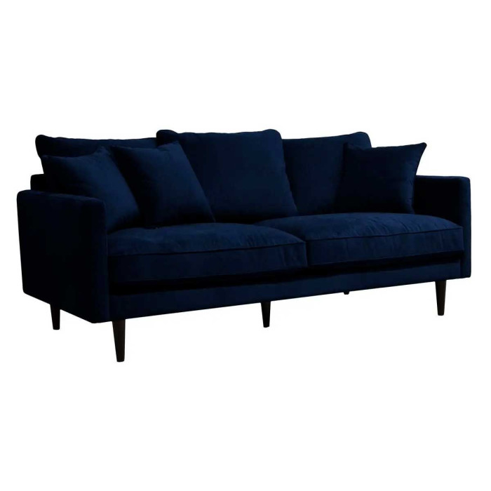 Paris Prix Canapé 3 Places En Velours "Candice" 194cm Bleu