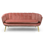 Paris Prix Canapé 3 Places En Velours "Dabren" 185cm Rose