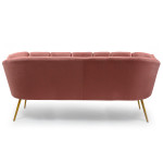 Paris Prix Canapé 3 Places En Velours "Dabren" 185cm Rose