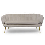 Paris Prix Canapé 3 Places En Velours "Dabren" 185cm Taupe