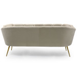 Paris Prix Canapé 3 Places En Velours "Dabren" 185cm Taupe