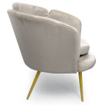 Paris Prix Canapé 3 Places En Velours "Dabren" 185cm Taupe