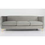 Paris Prix Canapé 3 Places En Velours "Suez" 204cm Argent