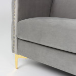 Paris Prix Canapé 3 Places En Velours "Suez" 204cm Argent