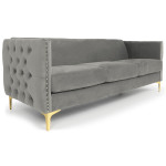 paris prix Canapé 3 Places en Velours "Suez" 204cm Argent