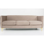 Paris Prix Canapé 3 Places En Velours "Suez" 204cm Taupe