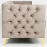Paris Prix Canapé 3 Places En Velours "Suez" 204cm Taupe
