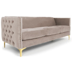 paris prix Canapé 3 Places en Velours "Suez" 204cm Taupe