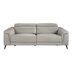 Paris Prix Canapé 3 Places Relax Cuir "Gerry" 215cm Gris