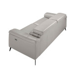 Paris Prix Canapé 3 Places Relax Cuir "Gerry" 215cm Gris