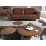 Paris Prix Canapé 3 Places Relax Cuir "Gerry" 215cm Marron