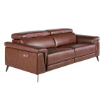 paris prix Canapé 3 Places Relax Cuir "Gerry" 215cm Marron