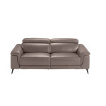 Paris Prix Canapé 3 Places Relax Cuir "Gerry" 215cm Taupe