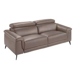 paris prix Canapé 3 Places Relax Cuir "Gerry" 215cm Taupe