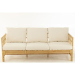 Paris Prix Canapé 3 Places Rotin & Coussin "Elise" 187cm Naturel