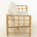 Paris Prix Canapé 3 Places Rotin & Coussin "Elise" 187cm Naturel