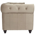 Paris Prix Canapé 3 Places Velours "Chesterfield" 209cm Taupe