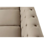 Paris Prix Canapé 3 Places Velours "Chesterfield" 209cm Taupe